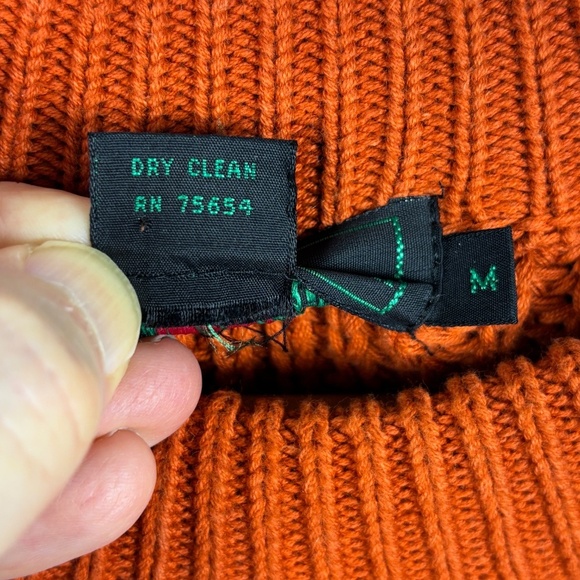 VTG 80s Abercrombie Fitch Men NWOT Sweater Sz M Fisherman Cotton Chunky Outdoor - Picture 5 of 8